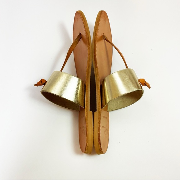 Joie Nice Gold Tone Leather Thong Sandal - Picture 7 of 9